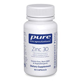 Pure Encapsulations Zinc 30 mg - Supplement for Immune System Support, Growth and Development, and Wound Healing* - with Zinc Picolinate 30 mg - 60 Capsules