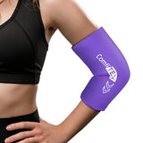 ComfiTECH Elbow Ice Pack for Tendonitis and Tennis Elbow Ice Pack Wrap Sleeve Cold Compression Golfers Arm Ice Pack for Injuries Reusable Gel Ice Wrap for Pain Relief (M Purple)