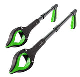 Grabber Reacher Tool - 2 Pack - Newest Version Long 19/32 Inch Foldable Pick Up Stick - Strong Grip Magnetic Tip Lightweight Trash Picker Claw Reacher Grabber Tool for Elderly Reaching, Luxet (Green)