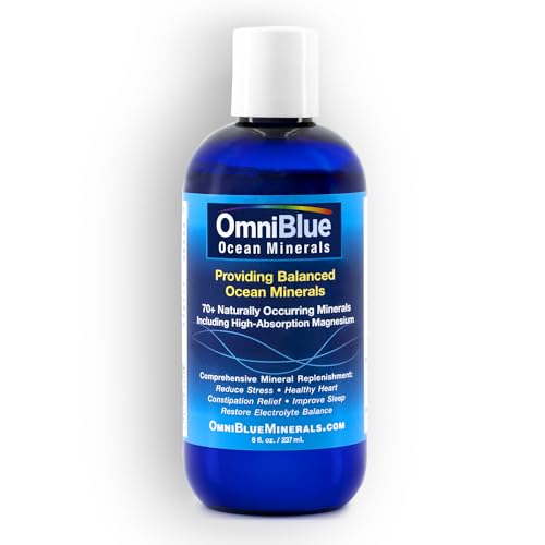 OmniBlue Ocean Minerals | Complete Mineral Replenishment | 420 mg Pure Magnesium | 70+ Trace Minerals | Pure and Naturally Harvested | Not Lab Created | No Additives | 8 oz