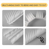 OFFO Bird Spikes Pigeon Outdoor Deterrent Spikes for Cat Keep Birds Raccoon Woodpecker Away Covers 60 Feet(18.3m), Frosted White