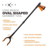 Grabber Reacher Tool - 2 Pack - Newest Version Long 32 Inch Foldable Pick Up Stick - Strong Grip Magnetic Tip Lightweight Trash Picker Claw Reacher Grabber Tool Elderly Reaching - by Luxet (Orange)