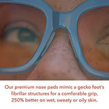 Setex Gecko Grip 1mm Anti Slip Eyeglass Nose Pads, (5 Clear Pair) USA Made, Innovative Microstructured Fibers, 1mm x 7mm x 16mm