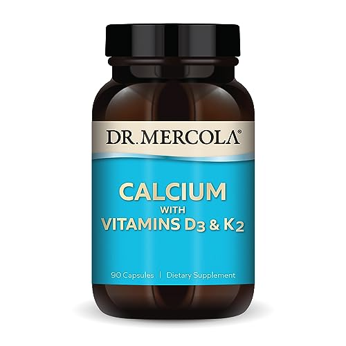 Dr. Mercola Calcium with Vitamins D3 & K2, 90 Servings (90 Capsules), Dietary Supplement, Supports Bone and Organ Health, Non GMO