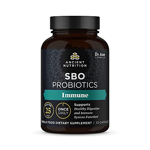 Ancient Nutrition Probiotics for Immune Support, SBO Once Daily Probiotics with Vitamin C and Vitamin D, 30Ct for Healthy Digestion and Immune System Function Support, 25 Billion CFUs*