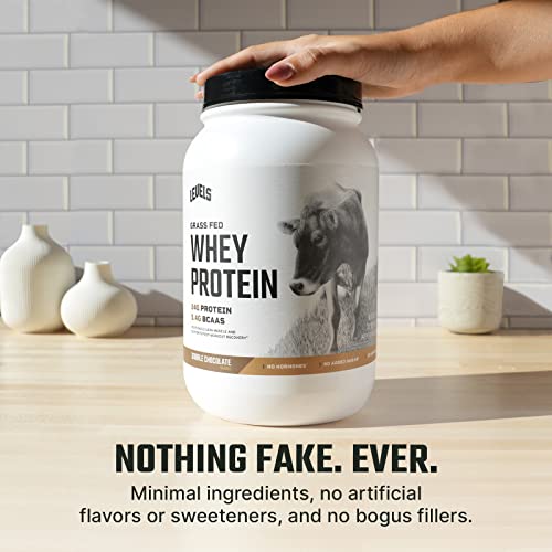 Levels Grass Fed 100 Whey Protein, No GMOs, Double Chocolate, 2LB