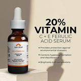 SKIN DEVA 20% Vitamin C Serum for Face with Vitamin E Plus Ferulic Acid Skincare Serum 1 fl oz 30 ML Rejuvenates Skin to Fresh & Neutralizes Free Radicals to Brighten Even Vitamin Serum