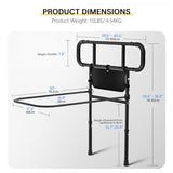 2024 New Bed Rails for Elderly Adults - Upgraded Adjustable Heights & Extendable Bed Side Rail, Foldable Bed Assist Bar, Heavy Duty for Senior & Surgery Patients, Fits King, Queen, Full, Twin