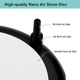 hygger Aquarium Air Stone Kit, Fish Tank Bubbler, Nano Furnace Flue Round Air Stone Disk Set for Hydroponics, Small Bubbles, Ultra-High Dissolved Oxygen Diffuser (4 Inch)