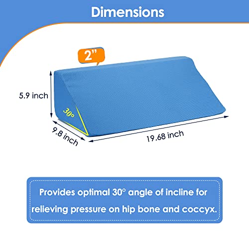 NEPPT Wedge Pillow Body Position Wedges Back Positioning Elevation Pillow Case Pregnancy Bedroom Eevated Body Alignment Ankle Support Pillow Leg Bolster (Blue)