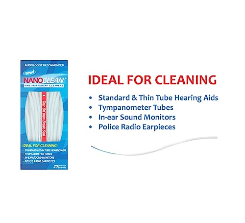 All-in-1 Hearing Aid Cleaning Kit (2 Pack) - Gentle and Effective Hearing Aid Cleaning Brush with Threader (40 Ready-to-Use Strands) w/Cleaning Cloth - Fine Instrument Cleaners by NanoCleanQ