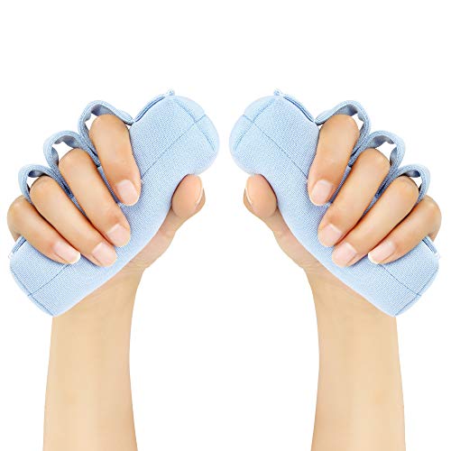 REAQER Finger Contracture Grips Cushion Finger Splitter Palm Anti Flaw Ulcer Pad Hand Grab Bar for Elderly Care 2-pcs