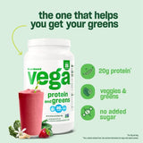 Vega Protein and Greens Protein Powder Chocolate (19 Servings) - 20g Plant Based Protein Plus Veggies, Vegan, Non GMO, Pea Protein for Women and Men, 1.4lb (Packaging May Vary)