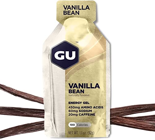 GU Energy Original Sports Nutrition Energy Gel, 24-Count, Vanilla Bean