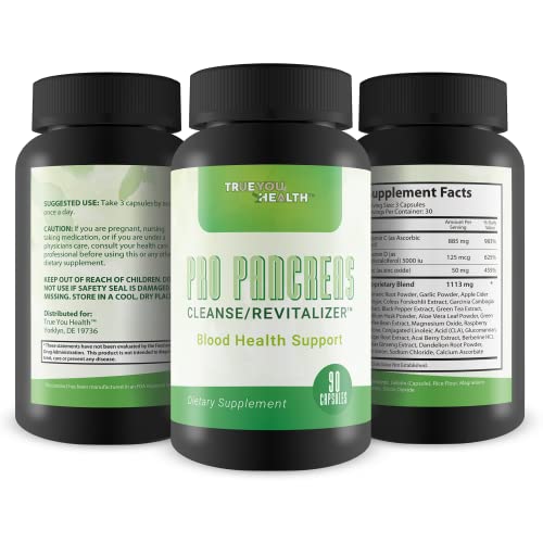 Pro Pancreas Cleanse/Revitalizer - Support Pancreas and Blood Health - Antioxidant Green Tea Pancreas Cleanse and Detox - Support Healthy Pancreas Function - Contains Vitamin D, Vitamin C, & Turmeric