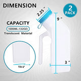 Portable Urinals for Men & Elderly Bottle with Glow Lid in The Dark, Screw Cap 1000ml-Male Urinal Pee Bottle with Spill Proof Plastic Jar for Travel & Urine Collection Pack of 3