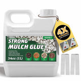 1 Quart Strong Mulch Glue, Clear Mulch Gravel Glue, Quick Dry Gravel Binder Glue, Mulch Lock and Pea Gravel Stabilizer, Non-Toxic Mulch Glue, Mulch Rock Glue for Landscaping Pea Gravel & Bark