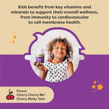 Renzo's Picky Eater Kids Multivitamin with Iron, Dissolvable Multivitamin for Kids, Sugar Free Cherry Flavored (60 Melty Tabs)