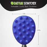 XL Big Stick Extendable Cactus Back Scratcher - Double Side Itch Reliever for Back, Neck, Head, Beard, and Body | 16 Spikes per Side, 8.5 Inches Compact Back Scratcher Extendable to 24.5 Inches (Blue)