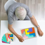 Dementia Activities for Seniors - Wooden Puzzle Pattern Blocks Products for Elderly with Dementia Products for Alzheimers Patients Easy Memory Gift