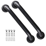 2 Pack 12 Inch Matte Black Shower Grab Bar,ZUEXT Stainless Steel Wall Mount Safety Grab Bar Handle,Bathroom Balance Bar, Safety Hand Rail Support - Handicap, Elderly, Injury, Senior Assist Bath Handle