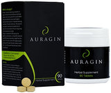 Auragin® Authentic Korean Red Ginseng – Made in Korea – 6 Year Roots – No Additives or Other Ingredients – 100% Red Panax Ginseng in Every Tablet