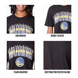 Ultra Game -NBA Golden State Warriors Mens Arched Plexi Short Sleeve Tee Shirt, Black, Medium