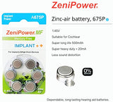 ZeniPower Mercury Free (0% Hg) Extra High Power Cochlear Implant BTE Speech Processor Batteries Zinc Air 1.4V Size 675P, 675CI, Implant Plus (240 Batteries)