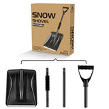 Snow Shovel, New Winter Snow Removal Tool, Detachable Three-Part Adjustable Long Handle, Large Capacity Black Lightweight Portable Sport Utility Shovel for Driveway Car, Aluminum Camping Snow Shovel