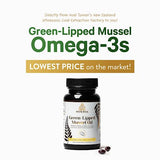 TURNER New Zealand Green Lipped Mussel Oil, 53x Higher Potency with UAF1000+ Super Antioxidant for Superior Joint Comfort & Mobility, No Fishy Aftertaste, 1 Bottle, 60 Softgels
