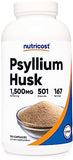 Nutricost Psyllium Husk 1500mg Per Serving, 500 Capsules - Non-GMO & Gluten Free