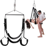 Sex Swing for Sex Aid Adult Swing Set-360°Spinning Trapeze Fluffy Liner Super Soft Swing Kit Indoor Ceiling Swing with Steel Triangle and Spring Support 600 lbs for Couples Adult - 3rd Generation