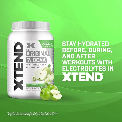 XTEND Original BCAA Powder Smash Apple | Sugar Free Post Workout Muscle Recovery Drink with Amino Acids | 7g BCAAs for Men & Women | 90 Servings