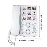 TelPal Big Button Corded Telephone with Speaker for Seniors Elderly, Amplified One Button Touch Picture Landline Phone for Old People, SOS Desk Telephones with Easy to Read Digit Numbers