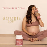 Boobie Body Superfood Protein Shake for Moms, Pregnancy Protein Powder, Lactation Support to Increase Milk Supply, Probiotics, Organic, Diary-Free, Gluten-Free, Vegan - Coffee Caramel (21.2oz, 1 Tub)