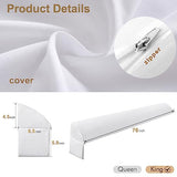 Vekkia King Bed Wedge Pillow/Mattress Gap Filler/Headboard Pillow/Bed Gap Filler,Close Gap (0-3.5") Between Your Mattress and Headboard,Stop Loosing Your Pillows,Phone&Glasses(White 76"x6.5"x4.5")