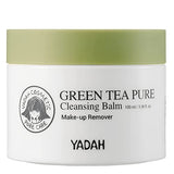 YADAH Cleansing Balm Makeup Remover 3.4 Fl Oz - Green Tea Face Wash for Sensitive Skin - Fragrance Free, Double Cleanse, Balm to Oil.