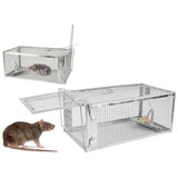 KOCASO 1-Pack Humane Rat Trap, 1-Door Small Live Chipmunk Trap That Work for Indoor Outdoor, Easy to Catch and Release Live Animal Trap Mouse Trap Cage for Rodent Mice Voles Hamsters, Metal & Reusable