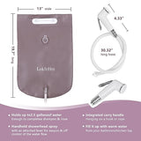 LOKFEHRE Bedside Shower Water Bag - 2.5 GL Portable Water Shower Bag For Hair Washing In Bed. Use with Inflatable Shampoo Basin, Inflatable Hair Washing Basin, Inflatable Bathtub For Elderly (Brown)