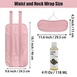 Castor Oil Pack Wrap Reusable Castor Oil Packs for Liver Detox Waist and Neck Wrap for Thyroid, Constipation Inflammation (Castor Oil Included) Pink
