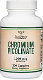 Chromium Picolinate 1000mcg for Healthy Weight Management (High Absorption and Bioavailability) (300 Vegan Safe Capsules, Non-GMO, Gluten Free, Manufactured in The USA) by Double Wood Supplements