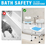 Nurhome Shower Stool with Back for Inside Shower, 2 in 1 Nonslip Shower Chair for Bathtub for Small Space, Tool Free Anti-Slip Shower Seat for Seniors, Elderly, Disabled, Handicap and Injured,300lbs