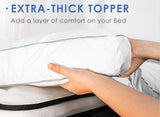 Marine Moon Mattress Topper Queen, Cooling Pillow Top Mattress Topper, Extra Thick Plush Mattress Pad Cover, Overfilled with 7D Down Alternative, Relief Back Pain, Soften Hard Mattress, 80'' x 60''