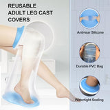 YUNCHI Waterproof Leg Cast Cover for Shower Adult with Non-slip Bottom, Reusable Watertight Cast Protector for Shower Leg for Ankle, Foot, Knee Injuries - Half Leg Covers 28“x14”