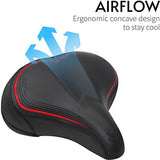 Crostice Wide Bike Seat Compatible with Peloton Bike & Bike Plus, Upgraded Comfort Bike Seat Cushion for Women & Men & Old, Extra Oversized Saddle Seat Cover Pad Replacement, Accessory for Bike