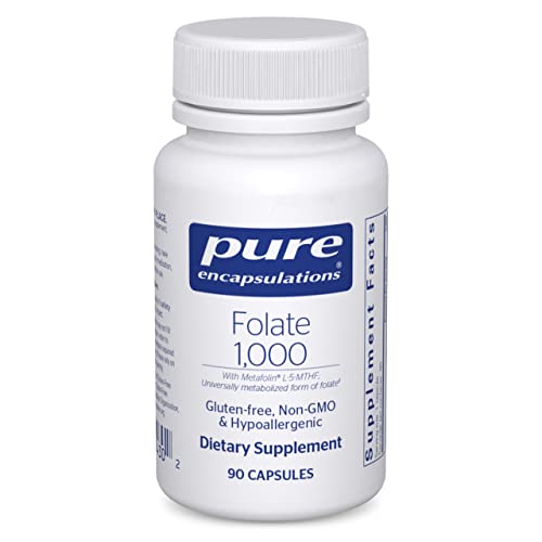 Pure Encapsulations Folate 1000 | Hypoallergenic Supplement with Metafolin L-5-MTHF* | 90 Capsules