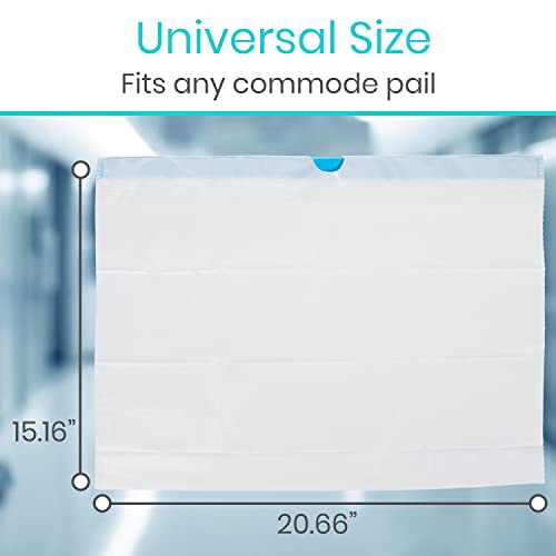 Vive Commode Liners with Absorbent Pads - Portable Toilet Bedside Chair Replacement Bags - Disposable Porta Potty Liners for Bariatric Standard Arm 3 in 1 Folding Buckets - Leakproof (72 Pack)