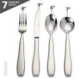 Weighted Utensils for Tremors and Parkinsons Patients - Heavy Weight Stainless Steel Silverware Set, Adaptive Eating Flatware Helps Hand Tremors, Parkinson, Arthritis - Knife, Fork, 2 Spoons & Bag