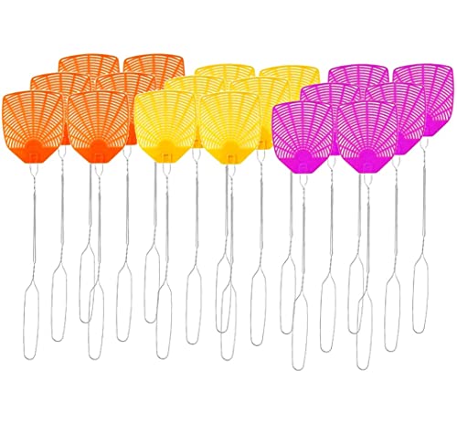 PIC Wire Metal Handle Fly Swatters (Colors May Vary), 18 Pack