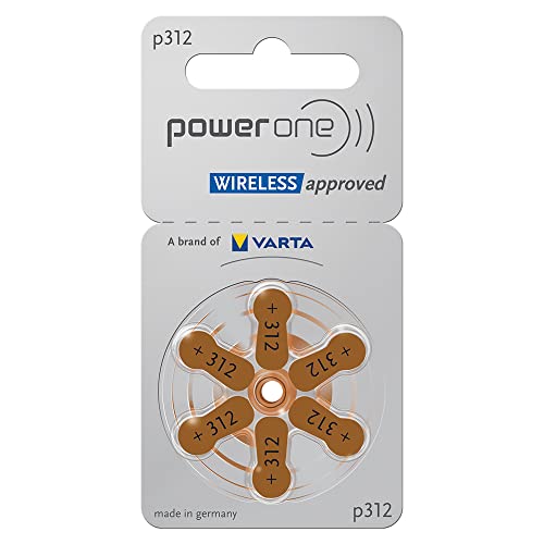 Hearing Aid Battery Powerone Size 312 60 Batteries No Mercury, 4 Pack